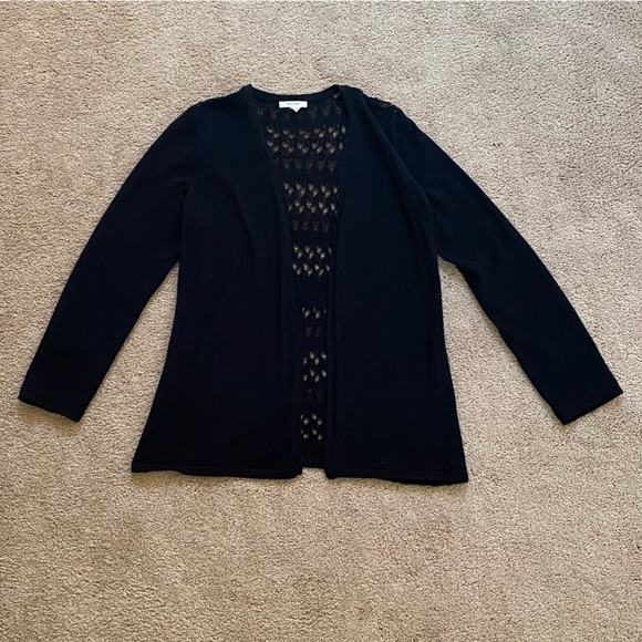 Maurices black open stitch cardigan - Picture 1 of 5